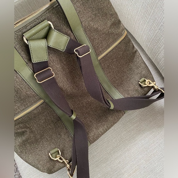 henri bendel Olive Green Jetsetter Backpack NWOT - Picture 6 of 9